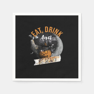Eat Drink And Be Scary Retro Classic Napkin