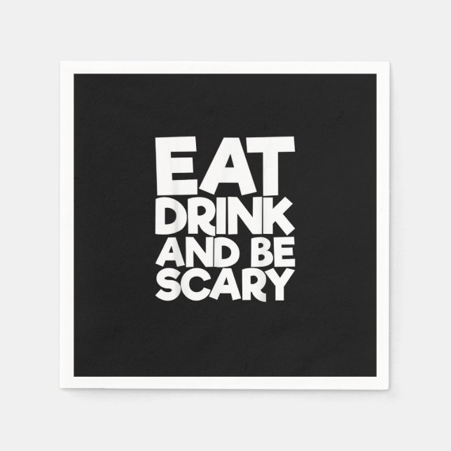 Eat Drink And Be Scary Retro Classic Napkin (Front)
