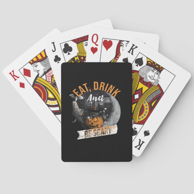 Eat Drink And Be Scary Retro Classic Playing Cards (Back)