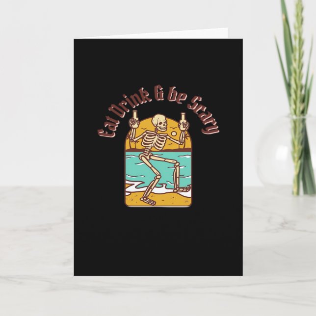 Eat Drink And Be Scary Simple Clean Card (Front)