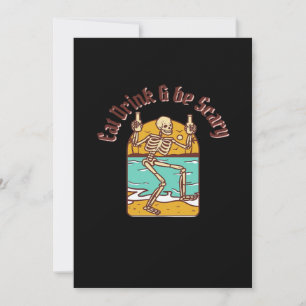 Eat Drink And Be Scary Simple Clean Holiday Card