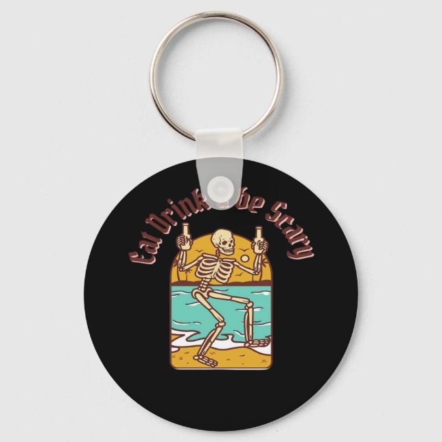 Eat Drink And Be Scary Simple Clean Key Ring (Front)