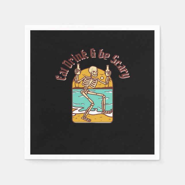 Eat Drink And Be Scary Simple Clean Napkin (Front)