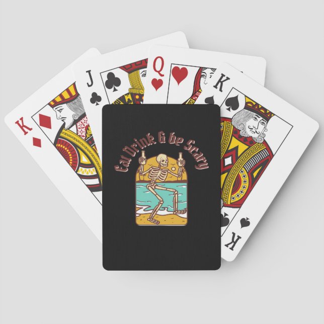 Eat Drink And Be Scary Simple Clean Playing Cards (Back)