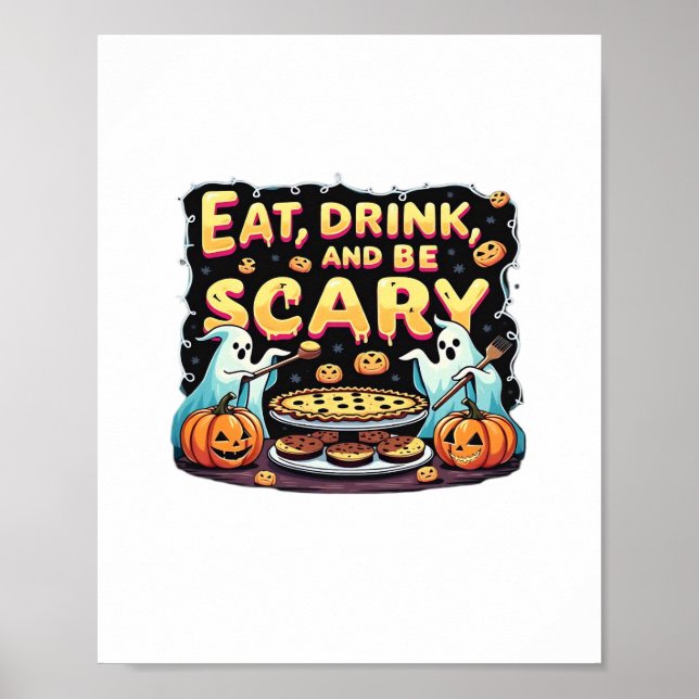 Eat Drink And Be Scary Spooky Bakery Halloween Coo Poster (Front)
