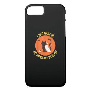 Eat Drink And Be Scary Spooky Cat Halloween iPhone 8/7 Case