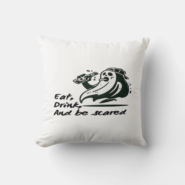 Eat Drink And Be Scary Spooky Club Cool Unique Cushion (Front)