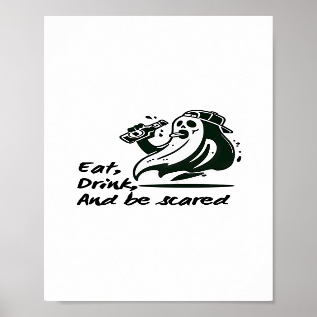 Eat Drink And Be Scary Spooky Club Cool Unique Poster (Front)