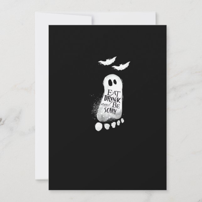 Eat Drink And Be Scary Trendy Graphic Holiday Card (Front)