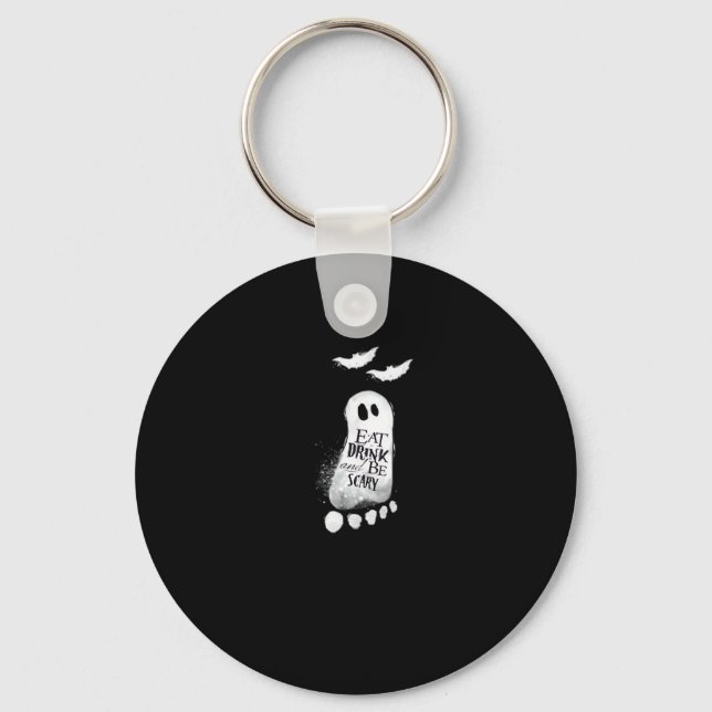 Eat Drink And Be Scary Trendy Graphic Key Ring (Front)