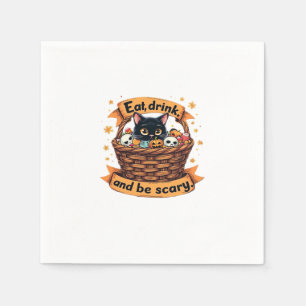 Eat Drink And Be Scary Trick Or Treat Basket Hallo Napkin