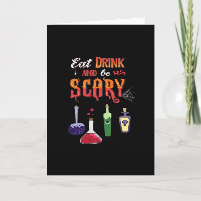 Eat Drink And Be Scary Vintage Art Card (Front)
