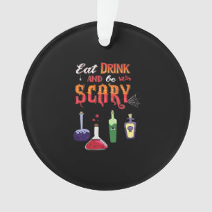 Eat Drink And Be Scary Vintage Art Ornament