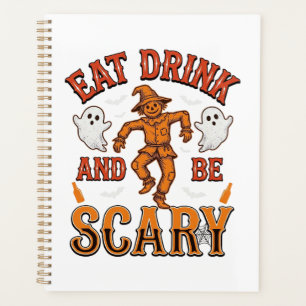 Eat Drink And Be Scary Vintage Halloween Shirt Des Planner