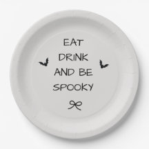 Eat Drink and Be Spooky Halloween Plate