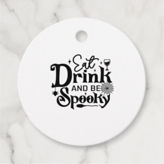 Eat Drink And Be Spooky Retro Classic Favour Tags