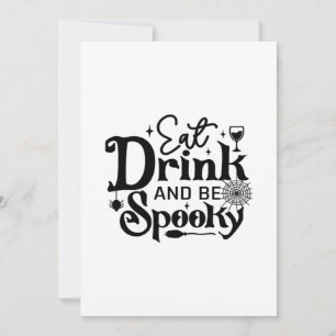 Eat Drink And Be Spooky Retro Classic Holiday Card
