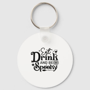 Eat Drink And Be Spooky Retro Classic Key Ring