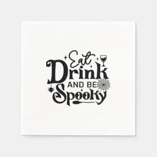 Eat Drink And Be Spooky Retro Classic Napkin