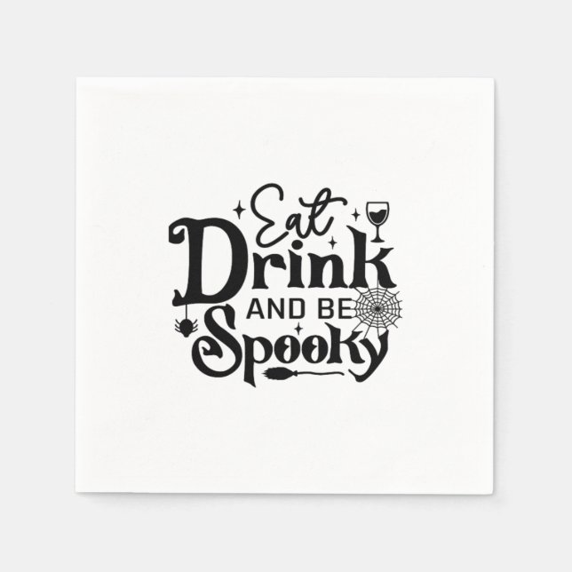 Eat Drink And Be Spooky Retro Classic Napkin (Front)