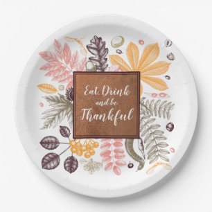 Eat Drink and Be Thankful Paper Plate