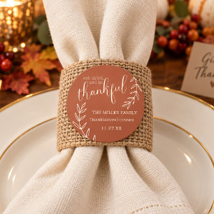 Eat Drink and be Thankful Thanksgiving Dinner  Classic Round Sticker