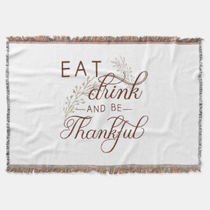 eat drink and be thankful throw blanket