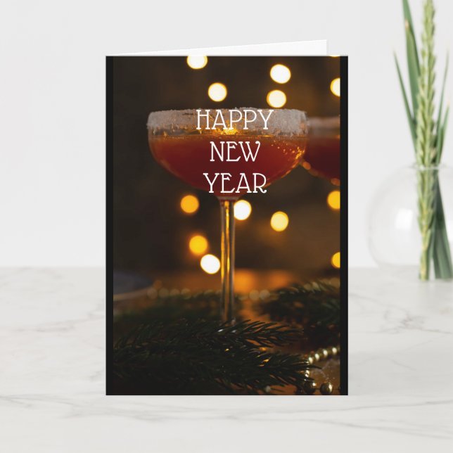 EAT DRINK AND BE VERY MERRY NEW YEAR HOLIDAY CARD (Front)