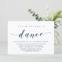Eat, Drink and Dance, Wedding Elopement Party Invi