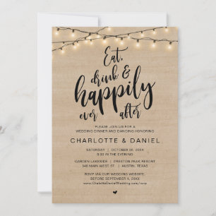 Eat, Drink and Happily Ever After, Wedding Dinner Invitation