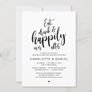 Eat, Drink and Happily Ever After, Wedding Dinner Invitation