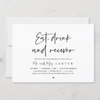 Eat, drink and recover, post wedding brunch invita