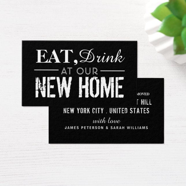 Eat Drink At Our New Home, Change of Address Card (Desk)