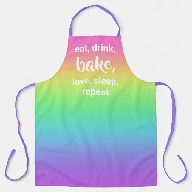 Eat, Drink, Bake, Love, Sleep, Repeat Apron (Front)