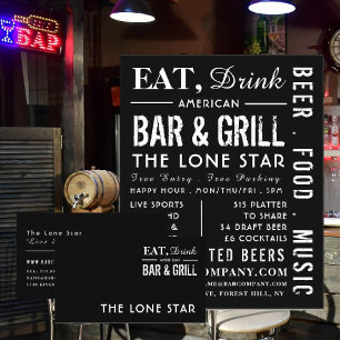 Eat, Drink Bar & Grill, Pub/Brewery Advertising Flyer