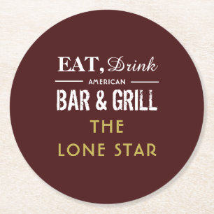 Eat, Drink Bar & Grill, Pub/Brewery Round Paper Coaster