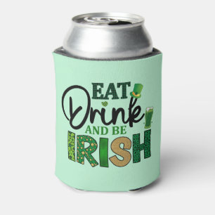 Eat Drink Be Irish Golf Beer Can Cooler Koozie