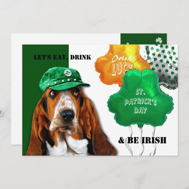 Eat, Drink & Be Irish St. Patrick's Day Party Invitation (Front/Back)