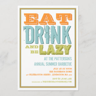 Eat, Drink & be Lazy at a Summer BBQ Party Invitation