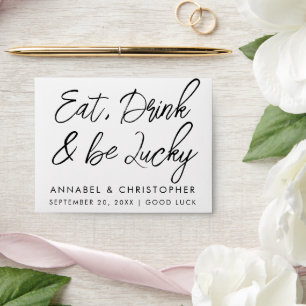 eat drink & be lucky Lottery Ticket Wedding favor Envelope