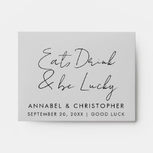 eat drink & be lucky Lottery Ticket Wedding favor Envelope