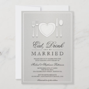 Eat Drink & Be Married 25th Anniversary Invitation