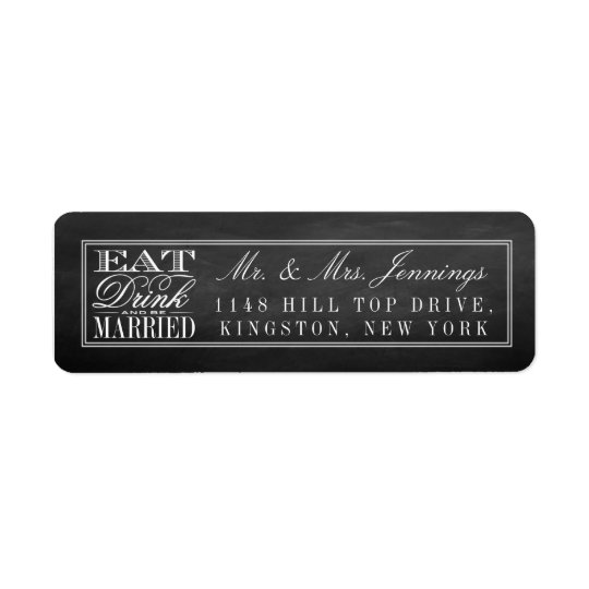 Eat, Drink & Be Married Chalkboard Wedding Labels
