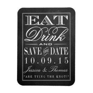 Eat, Drink & Be Married Chalkboard Wedding Magnet