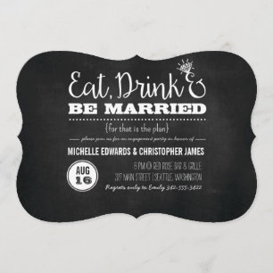 Eat, Drink & Be Married Engagement Party Invite