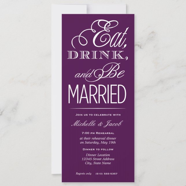 Eat, Drink, Be Married Invitation (Front)