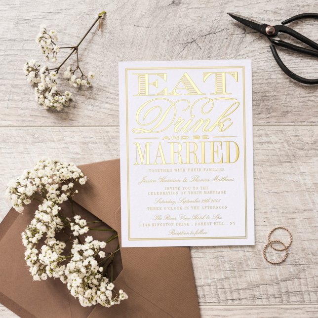 Eat, Drink & Be Married Modern Wedding Real (Creator Uploaded)