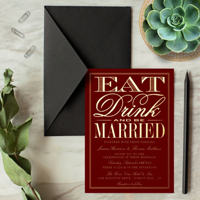 Eat, Drink & Be Married Modern Wedding Real (Creator Uploaded)