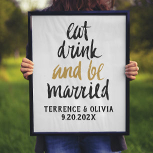 Eat Drink Be Married Personalised Wedding Sign