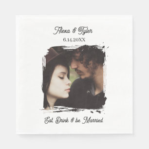Eat, drink & be married.   Photo Template Wedding Napkin